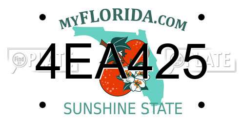 4EA425 Florida License Plate