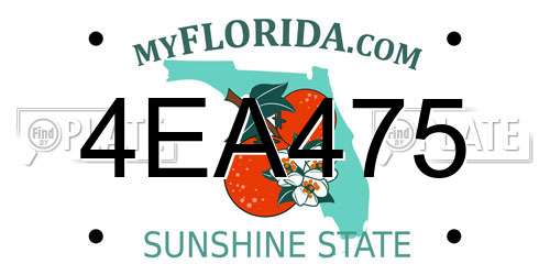 4EA475 Florida License Plate