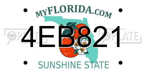 4EB821 Florida License Plate