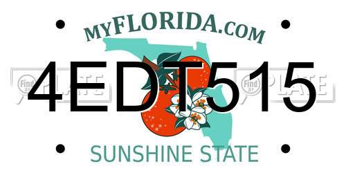 4EDT515 Florida License Plate