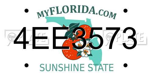 4EE3573 Florida License Plate