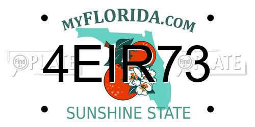 4EIR73 Florida License Plate