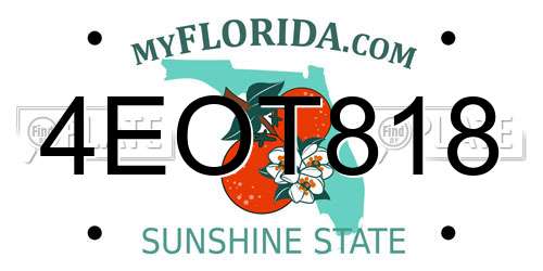 4EOT818 Florida License Plate