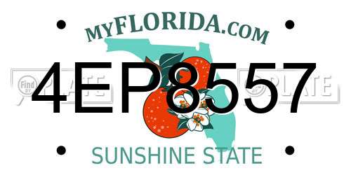 4EP8557 Florida License Plate