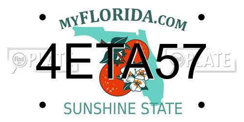 4ETA57 Florida License Plate