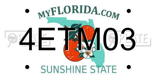 4ETM03 Florida License Plate
