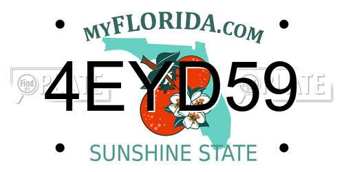4EYD59 Florida License Plate