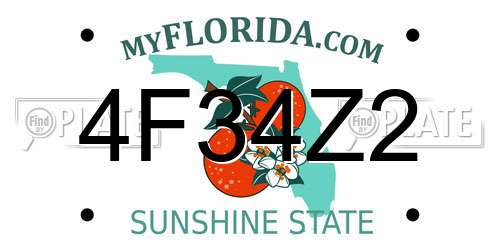4F34Z2 Florida License Plate