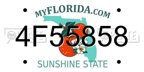 4F55858 Florida License Plate
