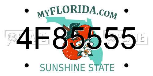 4F85555 Florida License Plate