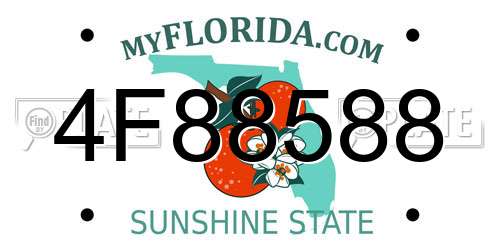 4F88588 Florida License Plate