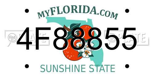 4F88855 Florida License Plate