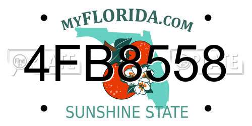 4FB8558 Florida License Plate