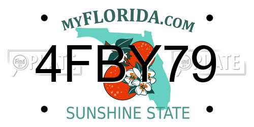 4FBY79 Florida License Plate