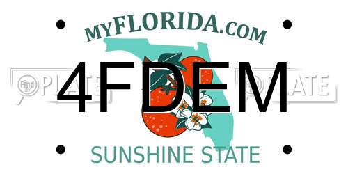 4FDEM Florida License Plate