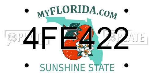 4FE422 Florida License Plate