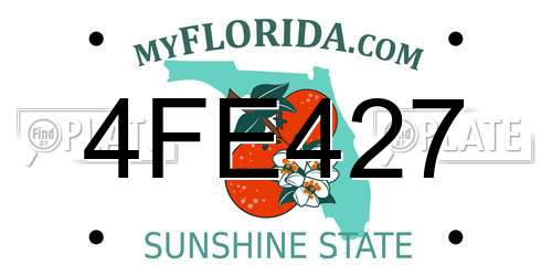 4FE427 Florida License Plate