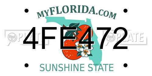 4FE472 Florida License Plate