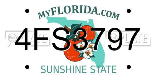 4FS3797 Florida License Plate