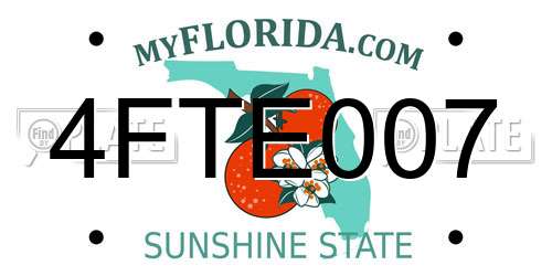 4FTE007 Florida License Plate