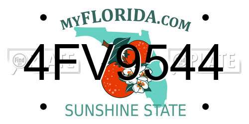 4FV9544 Florida License Plate