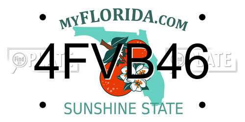 4FVB46 Florida License Plate