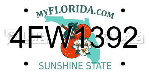 4FW1392 Florida License Plate