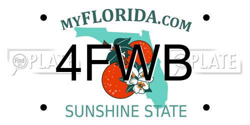 4FWB Florida License Plate