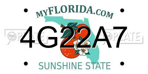 4G22A7 Florida License Plate