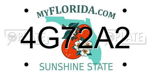 4G72A2 Florida License Plate