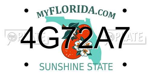 4G72A7 Florida License Plate