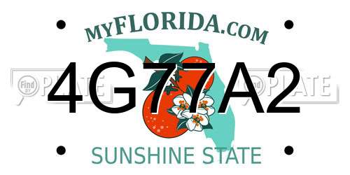 4G77A2 Florida License Plate