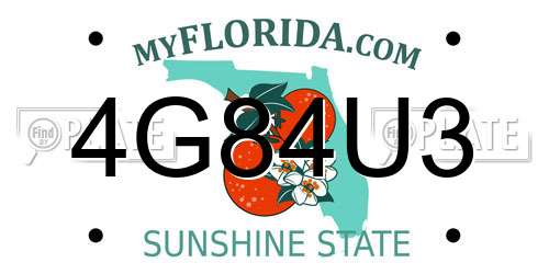 4G84U3 Florida License Plate