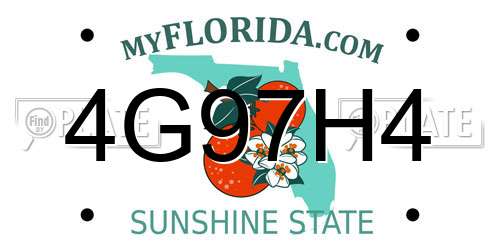 4G97H4 Florida License Plate