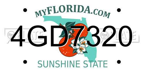 4GD7320 Florida License Plate