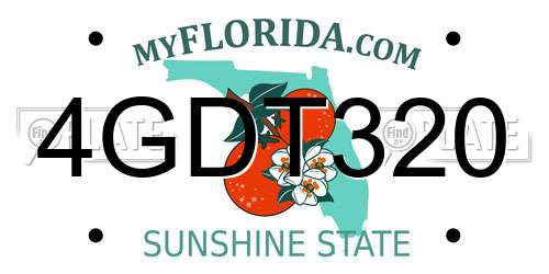 4GDT320 Florida License Plate