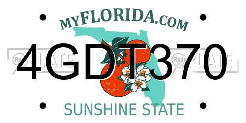 4GDT370 Florida License Plate