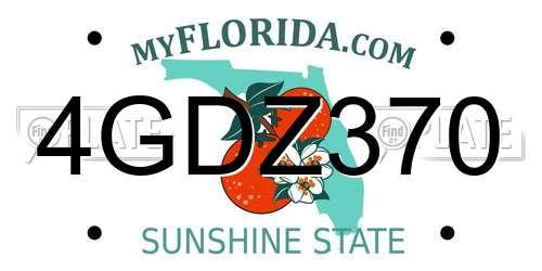 4GDZ370 Florida License Plate
