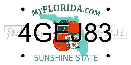 4GEJ83 Florida License Plate