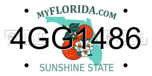 4GG1486 Florida License Plate