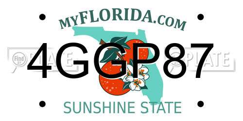 4GGP87 Florida License Plate