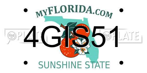 4GIS51 Florida License Plate
