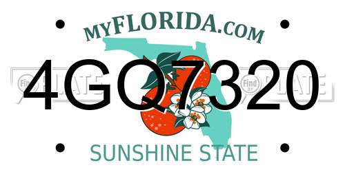4GQ7320 Florida License Plate