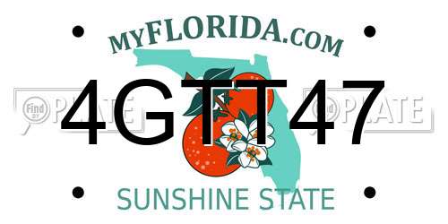 4GTT47 Florida License Plate