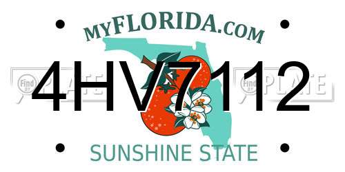 4HV7112 Florida License Plate