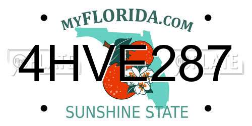 4HVE287 Florida License Plate