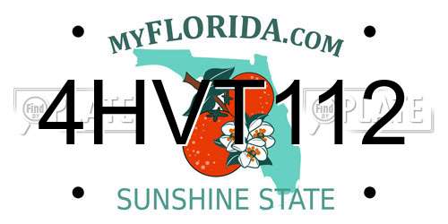 4HVT112 Florida License Plate