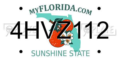 4HVZ112 Florida License Plate