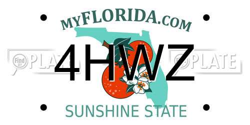 4HWZ Florida License Plate