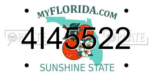 4I45522 Florida License Plate